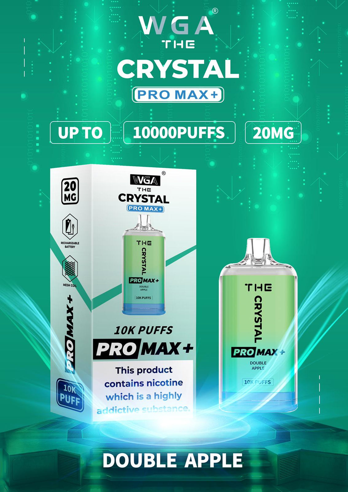 The Crystal Pro Max + 10000 Disposable Vape (Caja de 10)