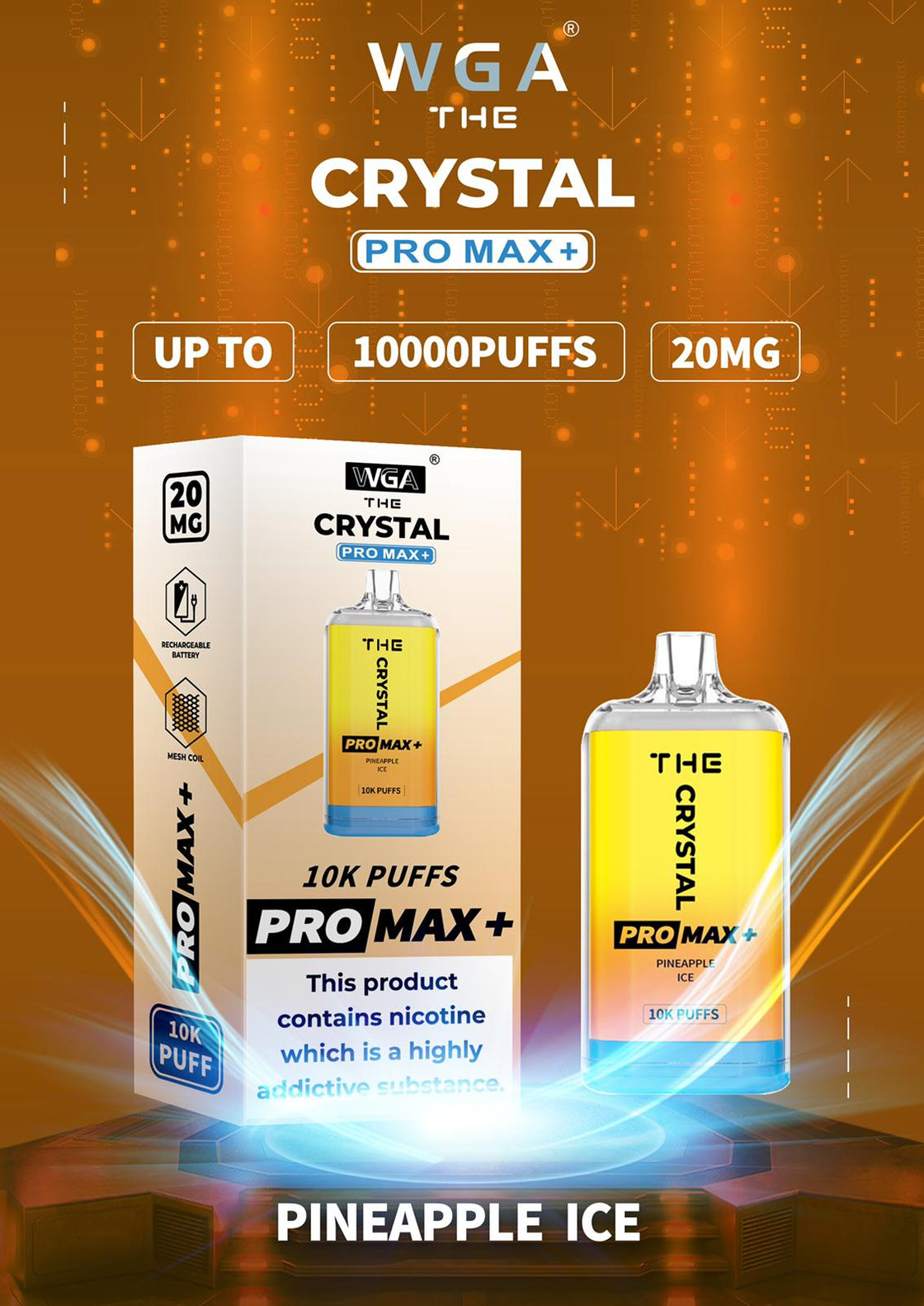 The Crystal Pro Max + 10000 Disposable Vape (Caja de 10)