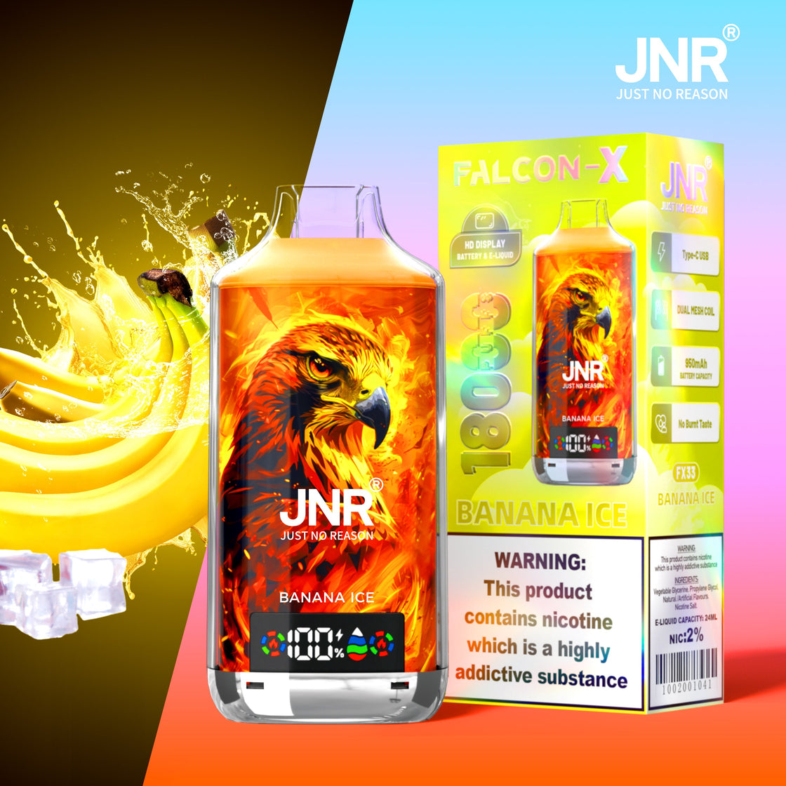 JNR Falcon X 18000 Puffs Disposable Vape (Box of 10)