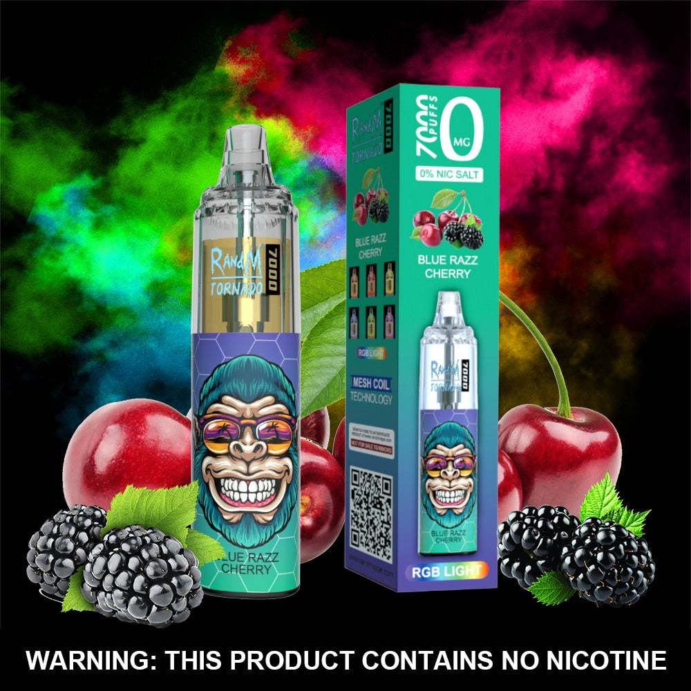 RandM Tornado 7000 Puff Disposable Vape Zero Nicotine (Box of 10)