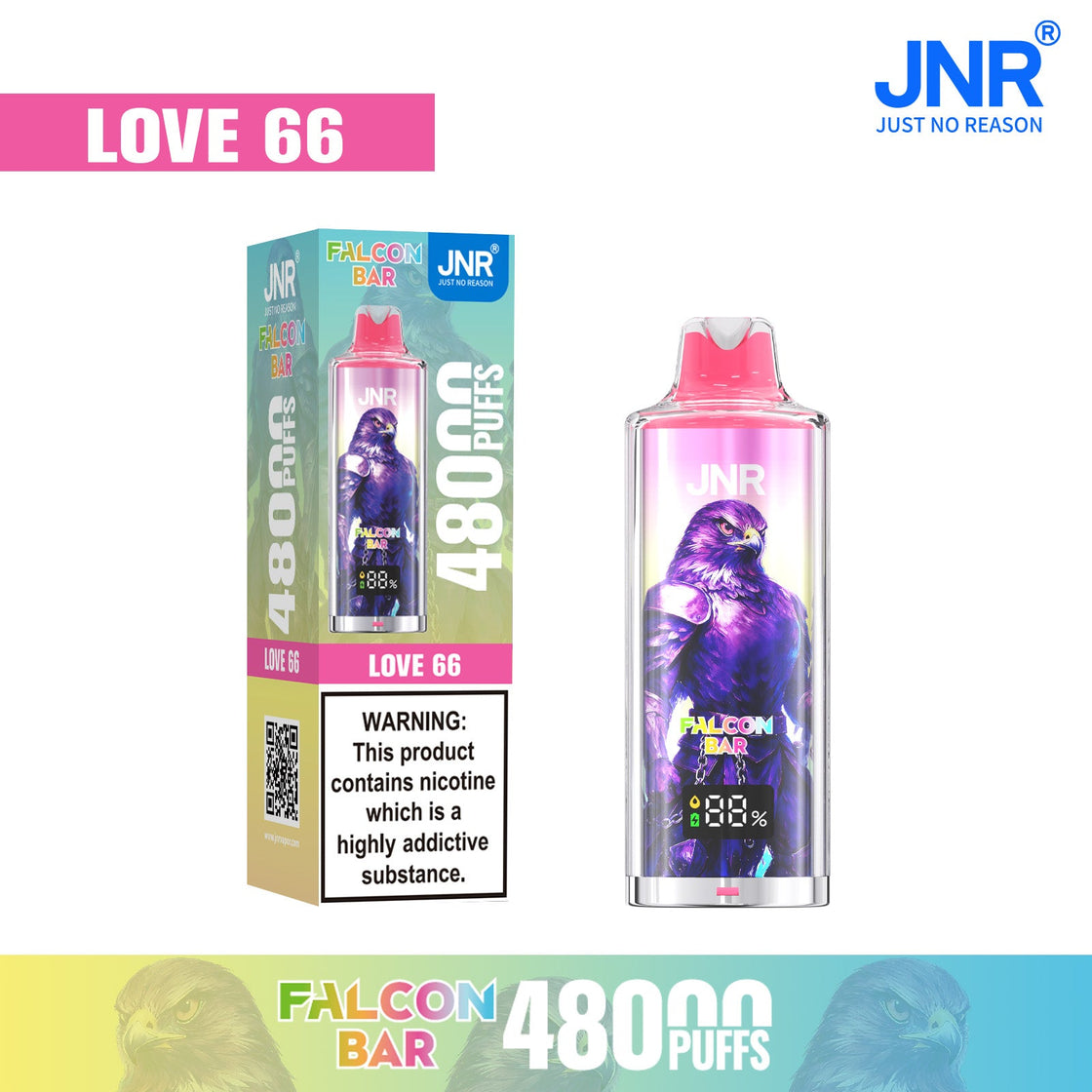 JNR Falcon Bar 48000 Puffs Disposable Vape (Box of 10)