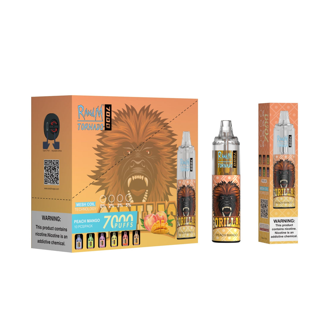 RAndM Tornado 7000 Puffs Disposable Vape (Caja de 10)