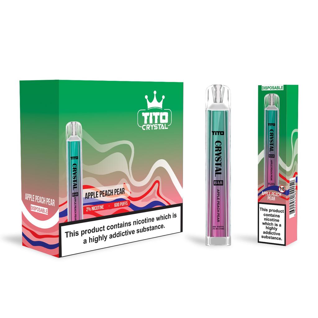 Tito Crystal Bar Vape Pen 600 Puffs Disposable Vape (Pack of 10)