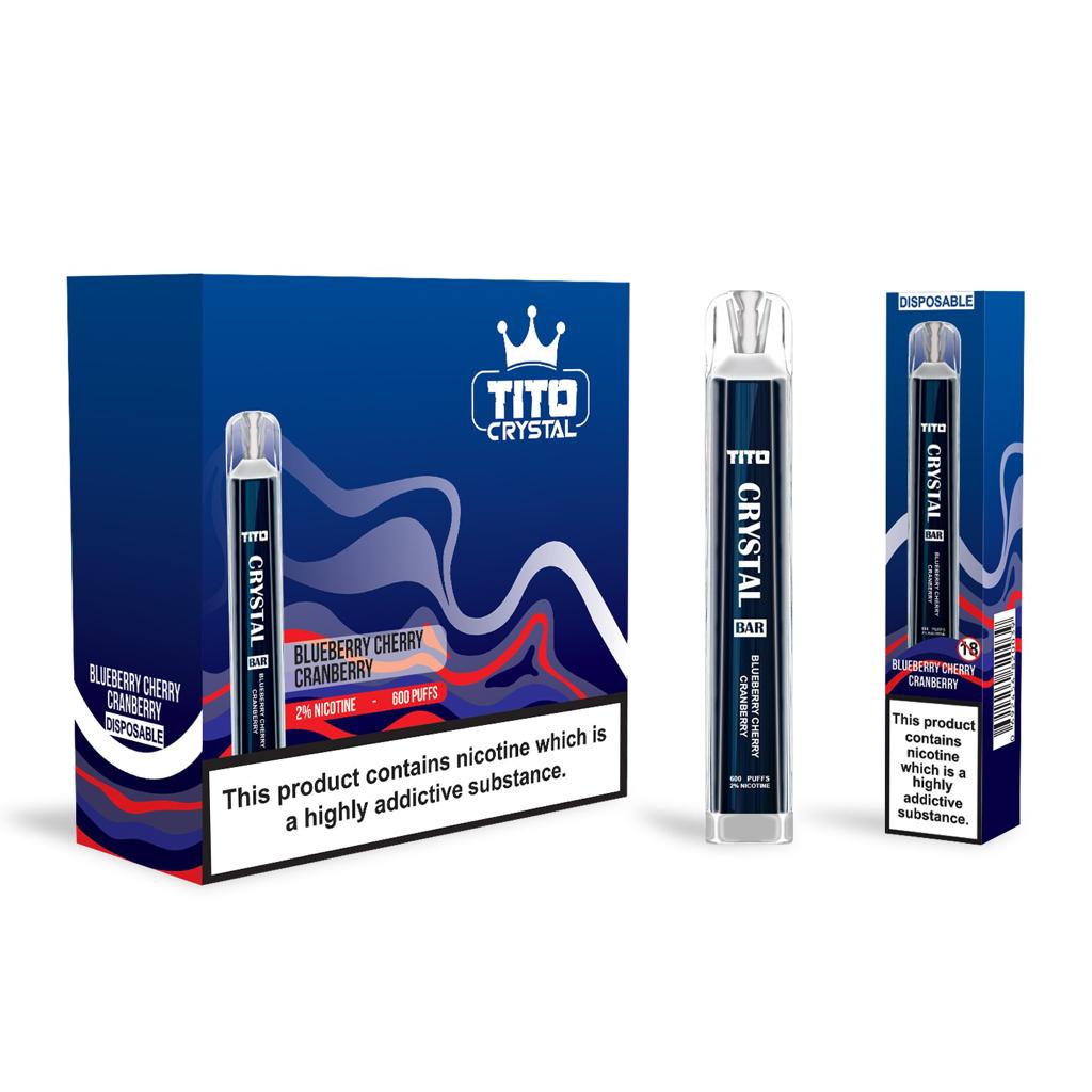 Tito Crystal Bar Vape Pen 600 Puffs Disposable Vape (Pack of 10)