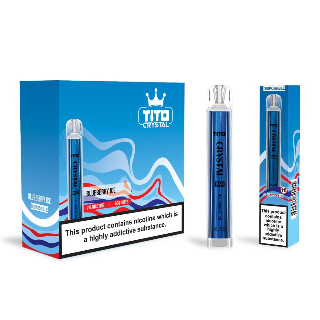 Tito Crystal Bar Vape Pen 600 Puffs Disposable Vape (Pack of 10)