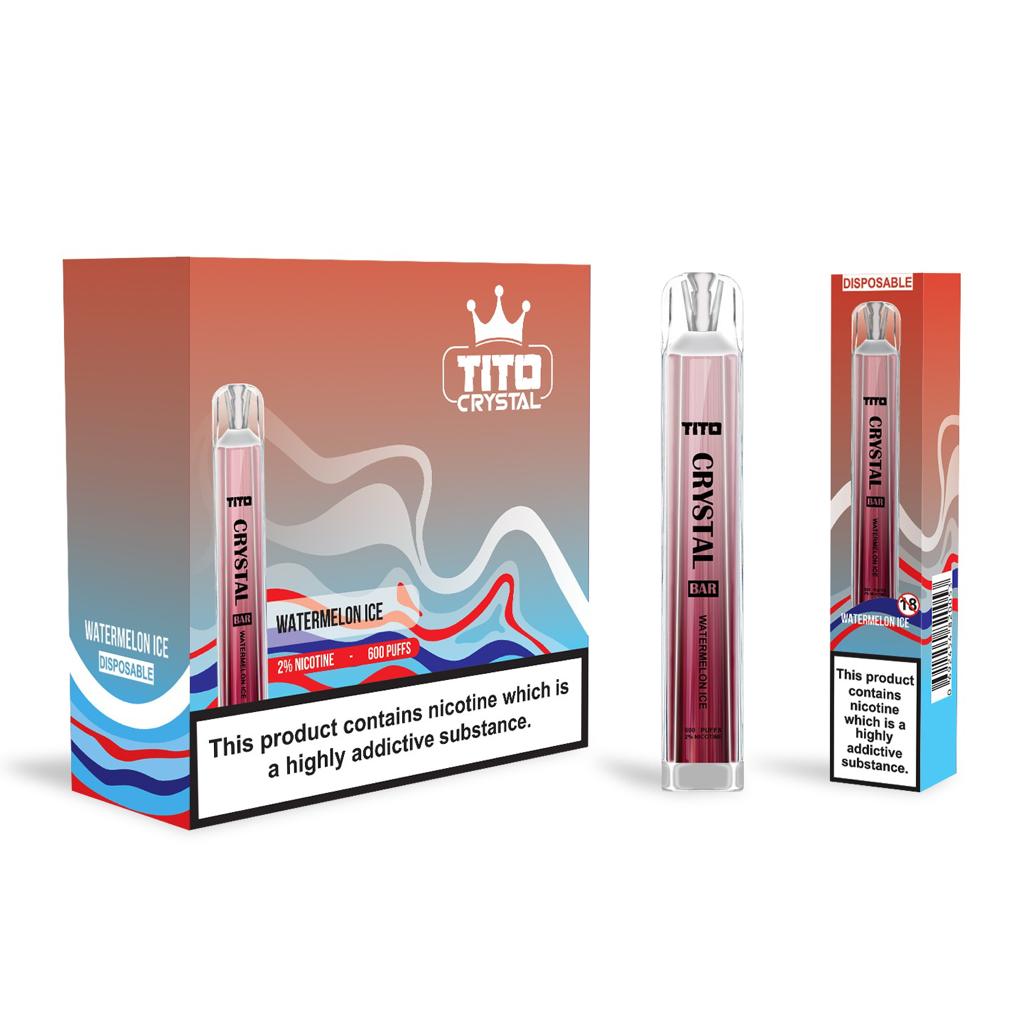 Tito Crystal Bar Vape Pen 600 Puffs Disposable Vape (Pack of 10)